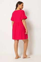 YOURS Plus Size Red Sleeve Anglaise Tunic Mini Dress | Yours Clothing 2