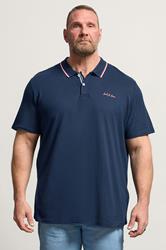 JACK & JONES Big & Tall Navy Blue Polo Shirt | BadRhino 3