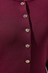 LIMITED COLLECTION Plus Size Cobalt Burgundy Red Compacted Knit Cardigan | Yours Clothing 6