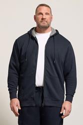 KAM Big & Tall Navy Zip Through Hoodie | BadRhino 3