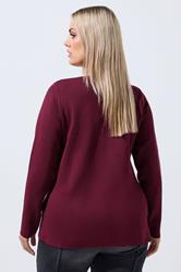 LIMITED COLLECTION Plus Size Cobalt Burgundy Red Compacted Knit Cardigan | Yours Clothing 5