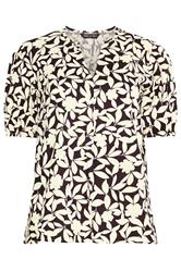 M&Co Brown Floral Notch Neck Blouse | M&Co 7