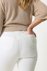Plus Size White Cropped JENNY Jeggings | Yours Clothing  4