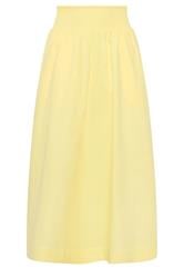 PixieGirl Petite Yellow Poplin Shirred Cotton Maxi Skirt