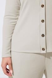 LIMITED COLLECTION Plus Size Beige Ribbed Button Cardigan | Yours Clothing 4