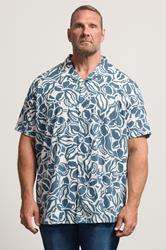 BadRhino Big & Tall Blue Abstract Print Short Sleeve Shirt | BadRhino 1