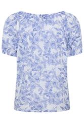 M&Co Blue Floral Print Dobby Blouse | M&Co 6