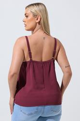 LIMITED COLLECTION Plus Size Burgundy Red Lace Vest Top | Yours Clothing 2