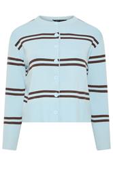 LIMITED COLLECTION Plus Size Blue & Brown Stripe Cardigan | Yours Clothing 6