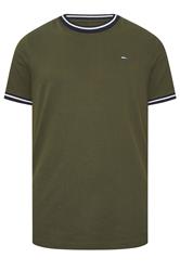BadRhino Big & Tall Olive Green Pique Ringer T-Shirt | BadRhino 6