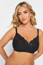 2-Pack Lace Bras Unpadded Non-Wired Full Cup 34-40 A-D Black Multipack  Brand New