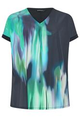 EVANS Marineblauwe en tealgroene vervaagde top