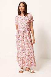 PixieGirls Petite Pink Floral Maxi Dress | PixieGirl 3