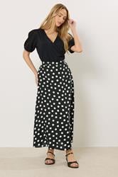 M&Co Black Polka Dot Maxi Skirt | M&Co 1