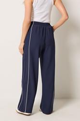 LTS Tall Women's Navy Blue Piped Wide Leg Trousers | Long Tall Sally 4