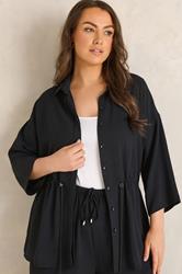 EVANS Plus Size Black Collared Shacket | Evans 3