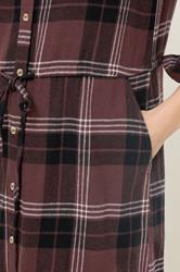 M&Co Brown Check Cotton Shirt Dress | M&Co 4