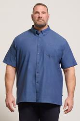 KAM Navy Oxford Short Sleeve Shirt | BadRhino 3