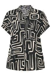YOURS Plus Size Black Abstract Textured Boxy Top | Yours Clothing 5