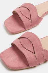 LTS Pink Twisted Block Mule Sandals In Standard Fit | Long Tall Sally 5