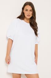 YOURS Plus Size White Balloon Sleeve Dress | Yours Clothing 3