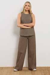 LTS Tall Women's Brown Gingham Print Vest Top | Long Tall Sally 2