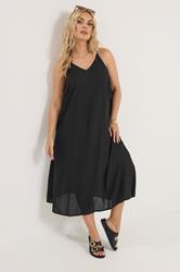 YOURS Plus Size Black Throw On Maxi Dress | Yours Clothing 1