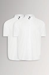 BadRhino Big & Tall 2 PACK White Short Sleeve Poplin Shirts | BadRhino 3