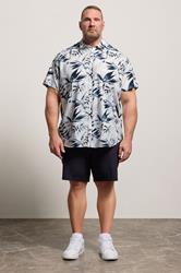 JACK & JONES Big & Tall White Tropical Print Short Sleeve Shirt | BadRhino 1
