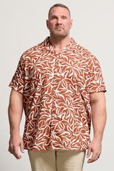 BadRhino Big & Tall Clay Orange Leaf Print Shirt | BadRhino 1