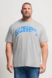 BadRhino Big & Tall Grey Distressed Graphic T-Shirt | BadRhino 1