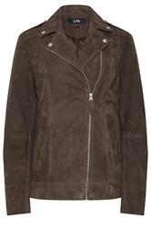 LTS PREMIUM Tall Women's Chocolate Brown Suede Biker Jacket | Long Tall Sally 1