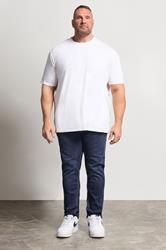 D555 Big & Tall Blue Blue Tapered Stretch Jeans | BadRhino 1