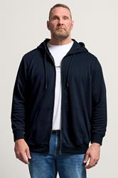 JACK & JONES Big & Tall Navy Zip Through Hoodie | BadRhino 3