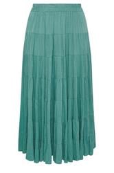 YOURS Curve Teal Green Tiered Maxi Skirt