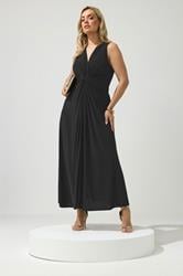 YOURS LONDON Plus Size Black Abstract Knot Detail Dress | Yours Clothing 3