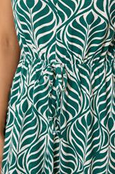M&Co Petite Green Leaf Print Cotton Maxi Dress | M&Co 5