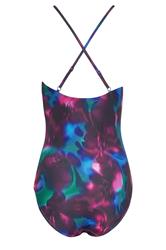 LTS Tall Women's Black Floral Cross Back Swimsuit | Long Tall Sally 6