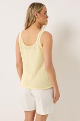 LTS PREMIUM Tall Women's Yellow Linen Knitted Vest Top | Long Tall Sally 2