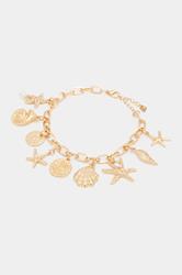 Gold Tone Mixed Charm Bracelet | Yours Clothing 3