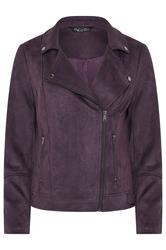M&Co Purple Faux Suede Biker Jacket | M&Co 5