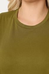 YOURS Plus Size Green Core Basic T-Shirt | Yours Clothing 4