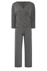 PixieGirl Petite Set Grey Wrap Top & Wide Leg Trousers