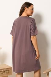 YOURS Plus Size Chocolate Brown 'Beary Sleepy'  Sleep Tee Nightdress | Yours Clothing 2