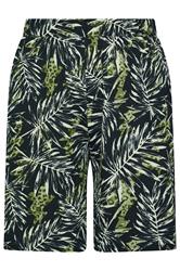 YOURS zwarte getextureerde shorts met bladprint