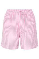 YOURS Curve Pink Stripe Shorts