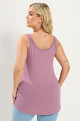 YOURS Plus Size Light Purple Vest Top | Yours Clothing 2