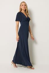 LTS Tall Women's Navy Blue Twist Front Maxi Dress | Long Tall Sally 3