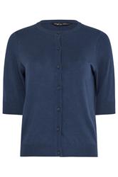 M&Co Navy Blue Button Through Short Sleeve Cardigan | M&Co 5
