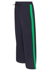 M&Co Petite Navy Blue & Green Side Stripe Trousers